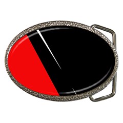 Black And Red Design Belt Buckles by Valentinaart