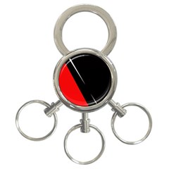 Black And Red Design 3-ring Key Chains by Valentinaart