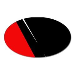 Black And Red Design Oval Magnet by Valentinaart