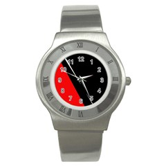 Black And Red Design Stainless Steel Watch by Valentinaart