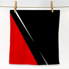 Black And Red Design Face Towel by Valentinaart