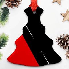 Black And Red Design Christmas Tree Ornament (2 Sides) by Valentinaart