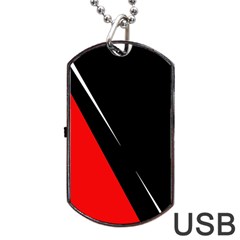 Black And Red Design Dog Tag Usb Flash (two Sides)  by Valentinaart