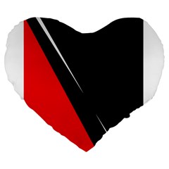 Black And Red Design Large 19  Premium Heart Shape Cushions by Valentinaart