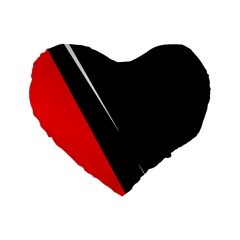 Black And Red Design Standard 16  Premium Flano Heart Shape Cushions by Valentinaart