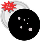 White dots 3  Buttons (10 pack)  Front