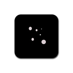 White Dots Rubber Square Coaster (4 Pack)  by Valentinaart