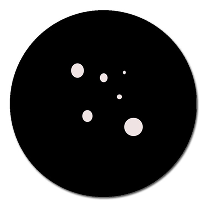 White dots Magnet 5  (Round)