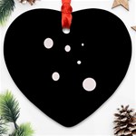 White dots Heart Ornament (2 Sides) Front