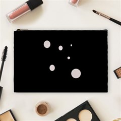 White Dots Cosmetic Bag (large)  by Valentinaart