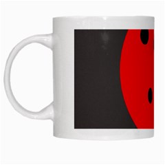 Red Circle White Mugs by Valentinaart