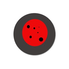 Red Circle Magnet 3  (round) by Valentinaart