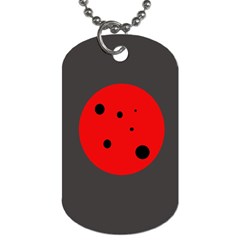 Red Circle Dog Tag (one Side) by Valentinaart