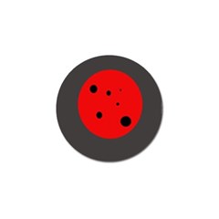 Red Circle Golf Ball Marker by Valentinaart