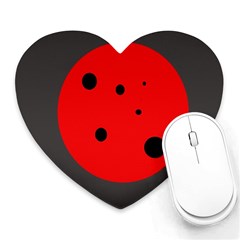 Red Circle Heart Mousepads by Valentinaart