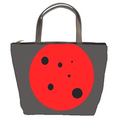 Red Circle Bucket Bags by Valentinaart