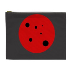 Red Circle Cosmetic Bag (xl) by Valentinaart