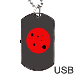 Red Circle Dog Tag Usb Flash (two Sides)  by Valentinaart