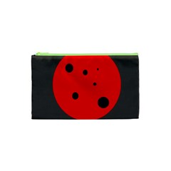 Red Circle Cosmetic Bag (xs) by Valentinaart