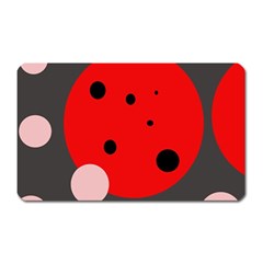 Red And Pink Dots Magnet (rectangular) by Valentinaart