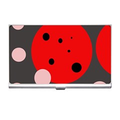 Red And Pink Dots Business Card Holders by Valentinaart