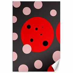 Red And Pink Dots Canvas 20  X 30   by Valentinaart