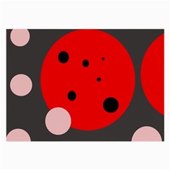 Red And Pink Dots Large Glasses Cloth (2-side) by Valentinaart