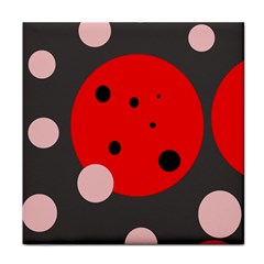 Red And Pink Dots Face Towel by Valentinaart