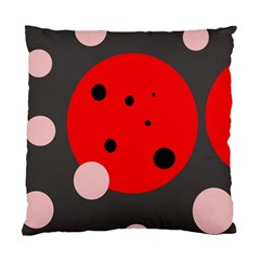 Red And Pink Dots Standard Cushion Case (two Sides) by Valentinaart