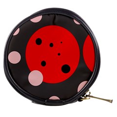 Red And Pink Dots Mini Makeup Bags by Valentinaart