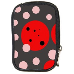 Red And Pink Dots Compact Camera Cases by Valentinaart