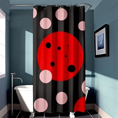 Red And Pink Dots Shower Curtain 36  X 72  (stall)  by Valentinaart