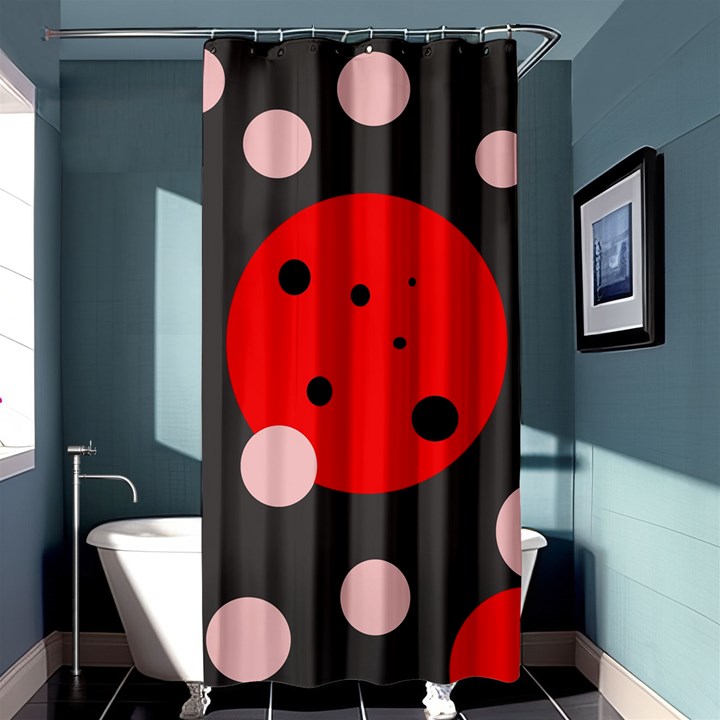 Red and pink dots Shower Curtain 36  x 72  (Stall) 