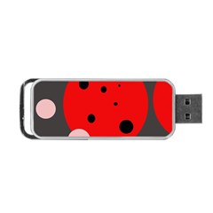 Red And Pink Dots Portable Usb Flash (two Sides) by Valentinaart