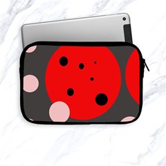 Red And Pink Dots Apple Ipad Mini Zipper Cases by Valentinaart