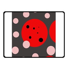 Red And Pink Dots Double Sided Fleece Blanket (small)  by Valentinaart