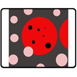 Red and pink dots Double Sided Fleece Blanket (Medium)  58.8 x47.4  Blanket Back