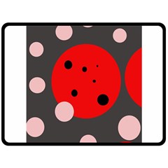 Red And Pink Dots Double Sided Fleece Blanket (large)  by Valentinaart