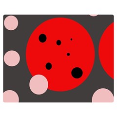 Red And Pink Dots Double Sided Flano Blanket (medium)  by Valentinaart