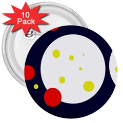 Abstract Moon 3  Buttons (10 Pack)  by Valentinaart