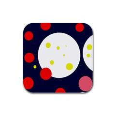 Abstract Moon Rubber Square Coaster (4 Pack)  by Valentinaart