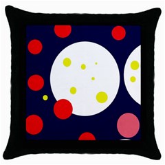 Abstract Moon Throw Pillow Case (black) by Valentinaart