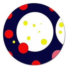 Abstract Moon Magnet 5  (round) by Valentinaart