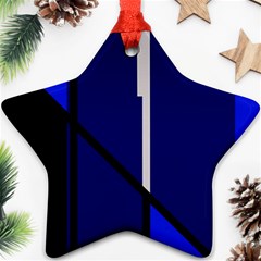 Blue Abstraction Ornament (star)  by Valentinaart