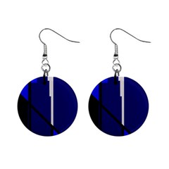 Blue Abstraction Mini Button Earrings by Valentinaart