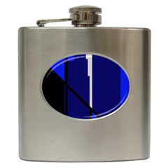 Blue Abstraction Hip Flask (6 Oz) by Valentinaart