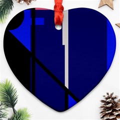 Blue Abstraction Heart Ornament (2 Sides) by Valentinaart