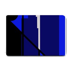 Blue Abstraction Small Doormat  by Valentinaart