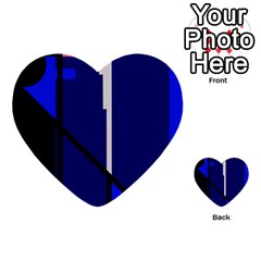 Blue Abstraction Multi-purpose Cards (heart)  by Valentinaart