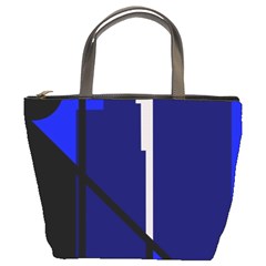 Blue Abstraction Bucket Bags by Valentinaart